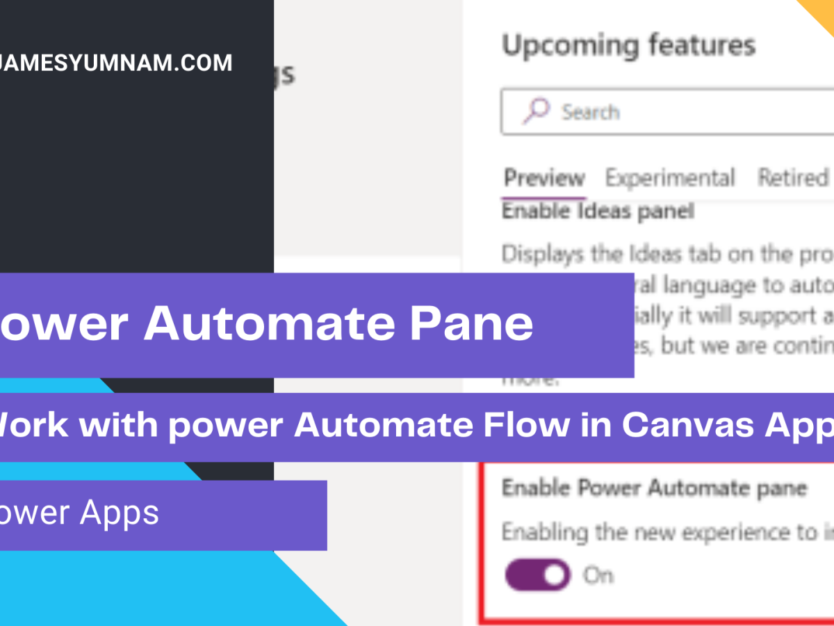 [Preview Feature] Power Automate Pane in PowerApps Canvas App